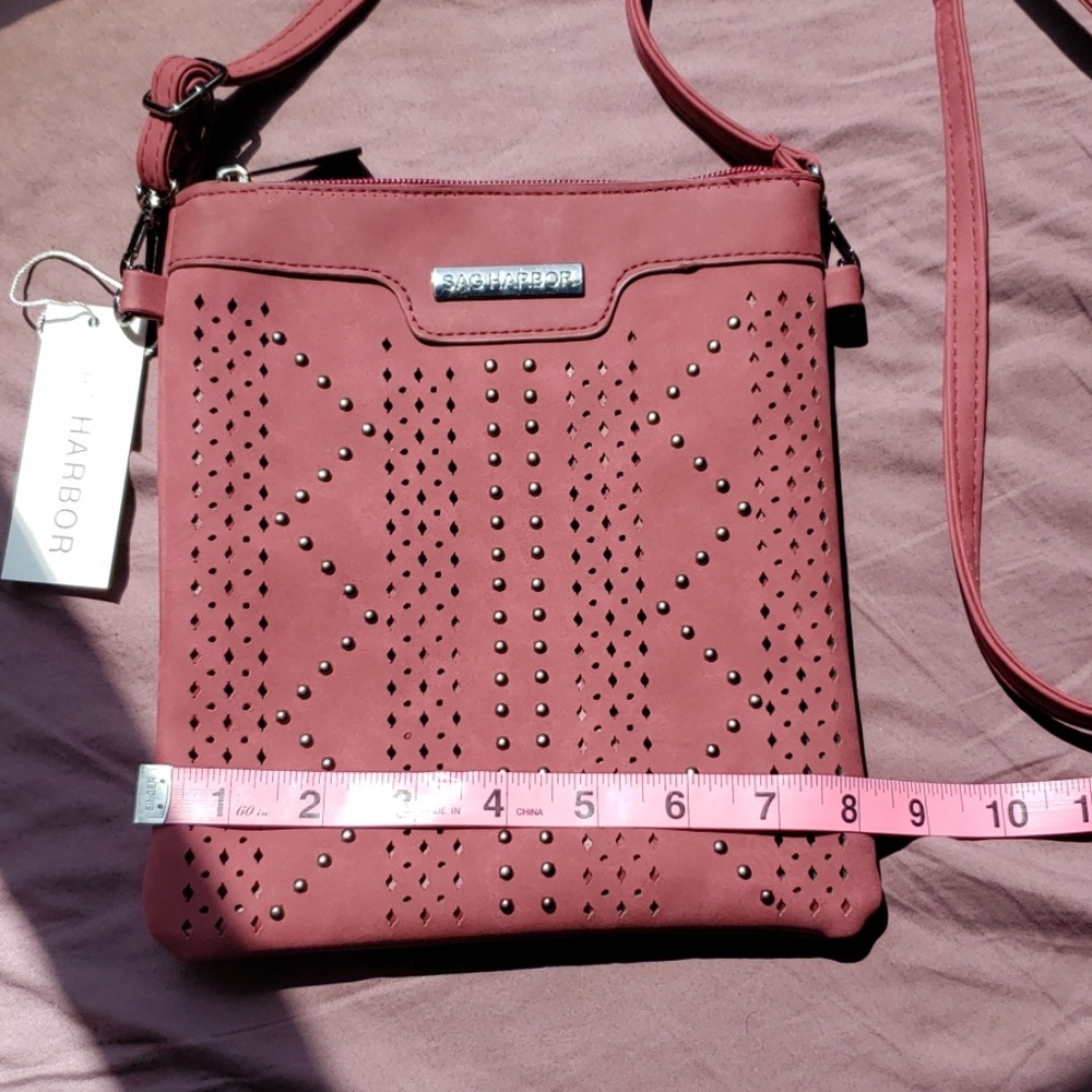 **NWT Sag Harbor Red Crossbody Purse (bag) Studded - Picture 6 of 8